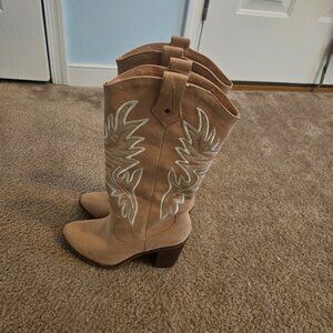 Altar'd State cowgirl boots, light tan, size 6
